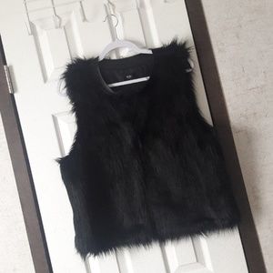 Black Faux Fur Vest